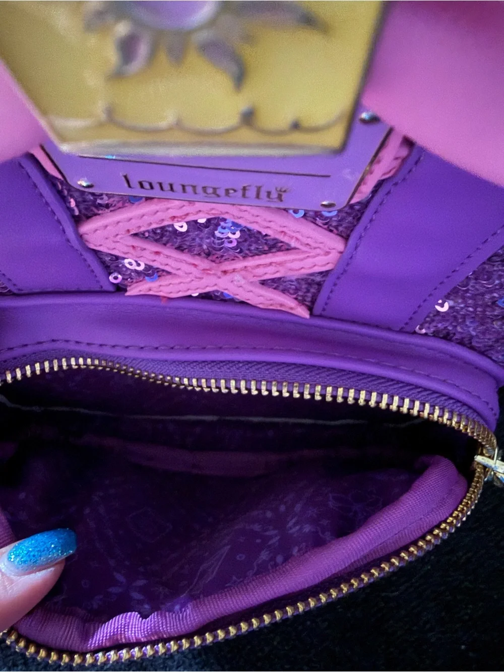 HARD TO FIND Loungefly Disney Rapunzel Sequin Backpack